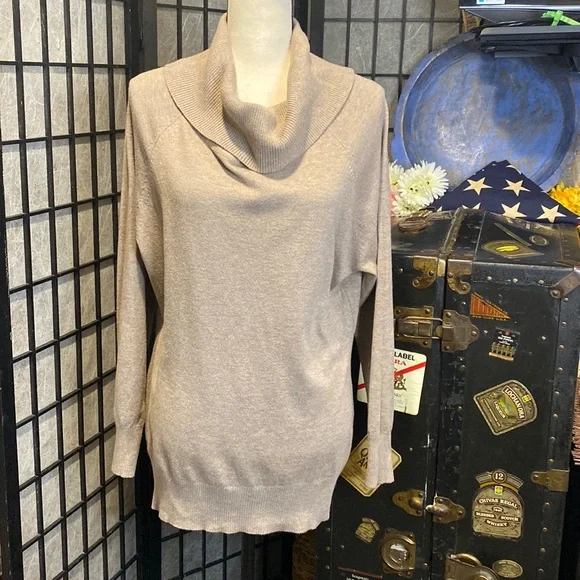 - Vila Milano Neutral Beige Cowl Neck Sweater - Picture 1 of 8